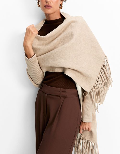 Casaco tricot bicolor khaki