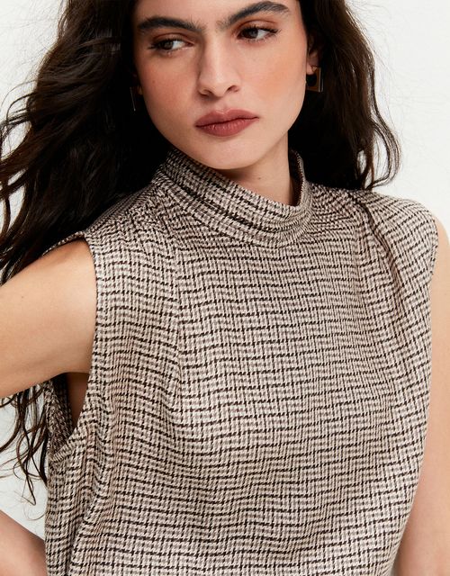 Blusa pied de poule xadrez