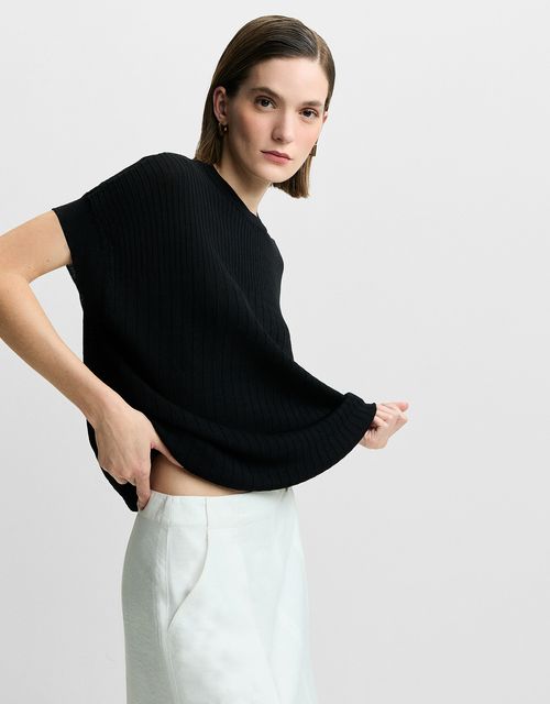 Blusa tricot alongada