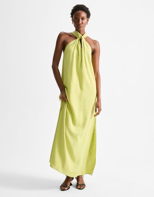 Vestido midi nó decote