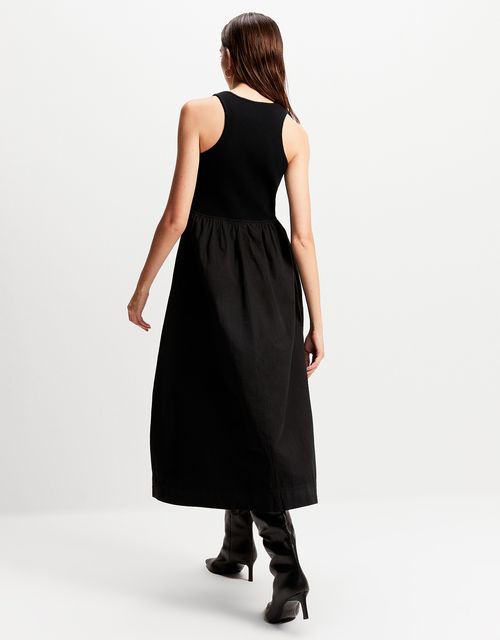 Vestido tricot mix tecidos