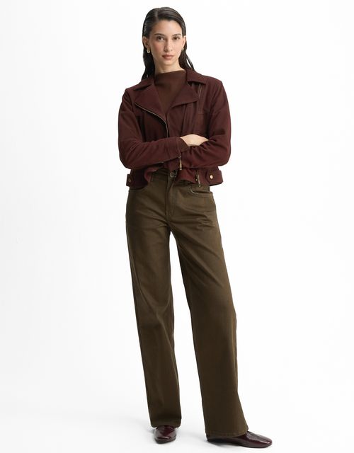 Calça jeans reta  cintura média