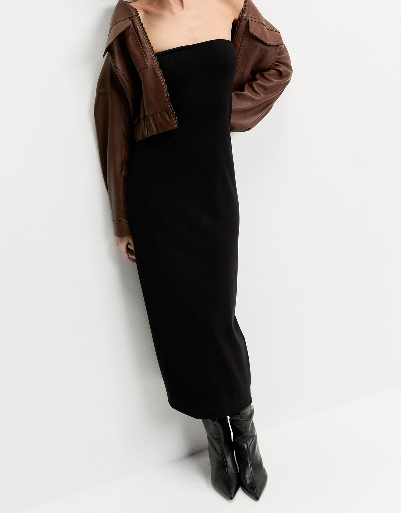 Vestido malha sem alça