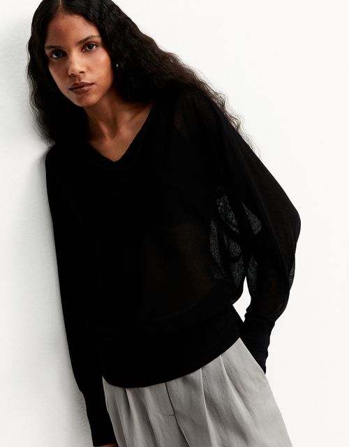 Blusa tricot ampla degagê