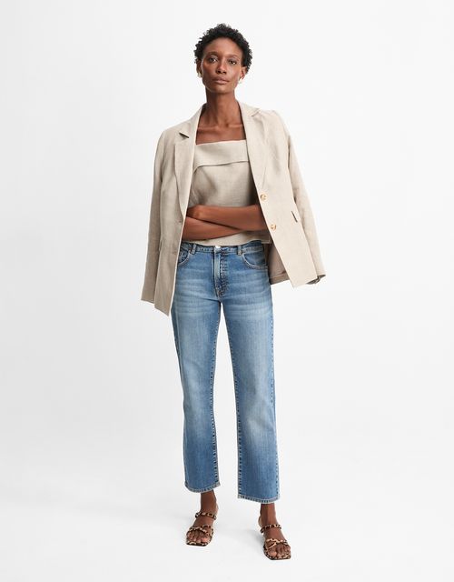 Calça jeans slim cintura média