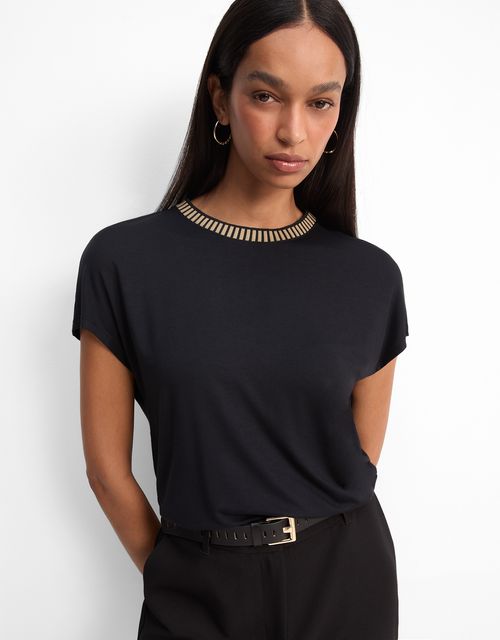 T-shirt retilínea bicolor