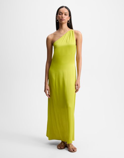 Vestido midi um ombro só