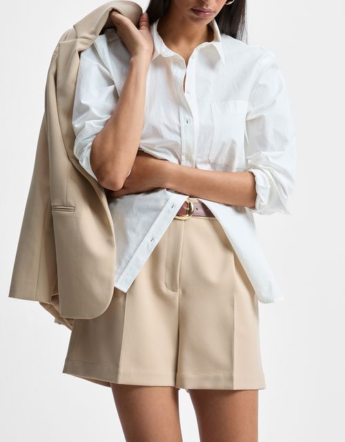 Shorts alfaiataria khaki