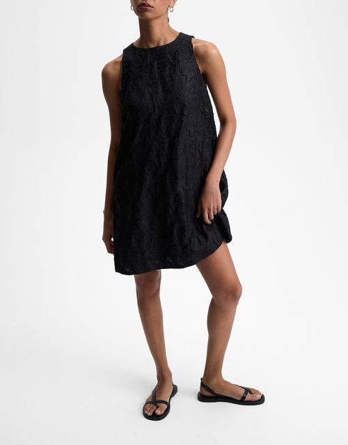 Vestido curto jacquard