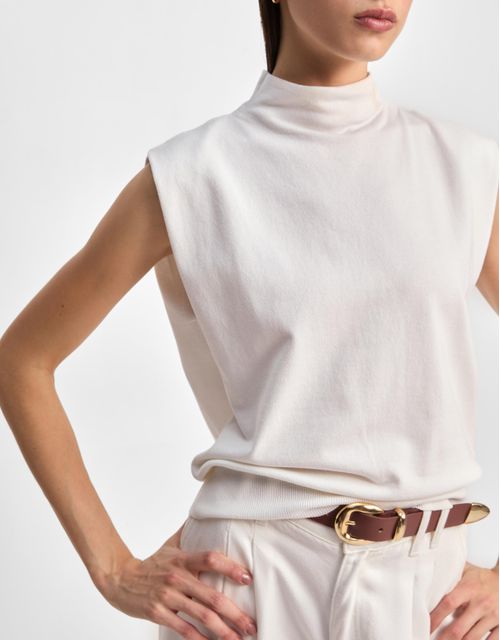 Blusa tricot gola alta