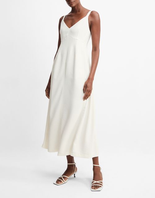 Vestido midi pespontado