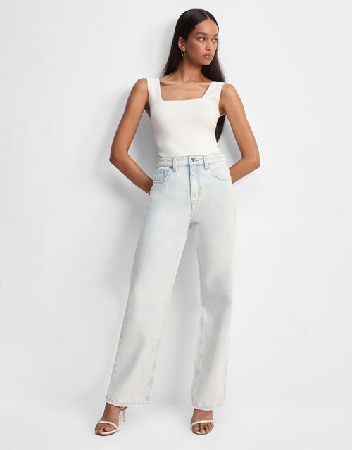 Calça jeans reta five pocket