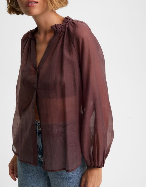 Blusa franzido decote