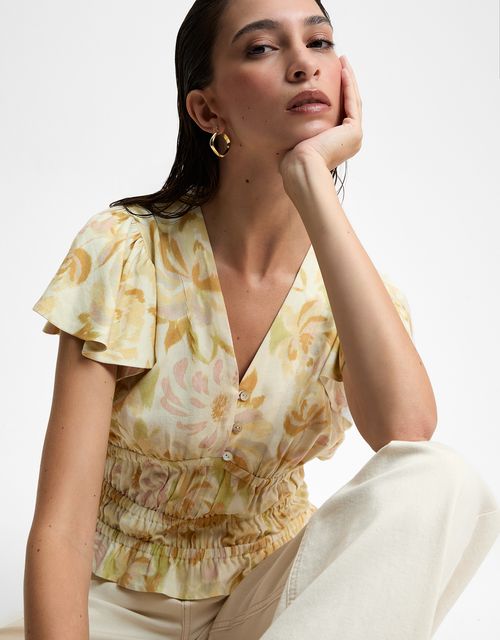 Blusa floral textura