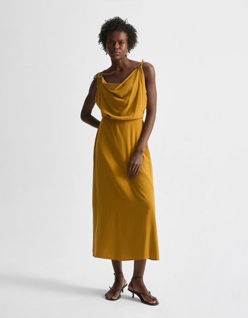 Vestido midi degagê amarração