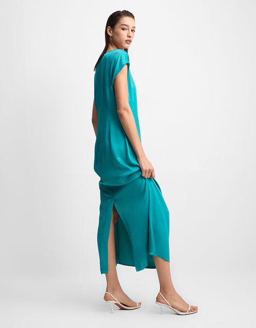 Vestido midi franzidos