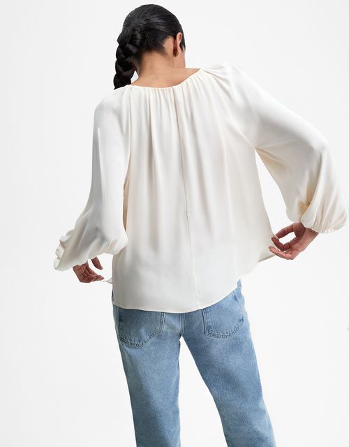 Blusa manga longa franzidos