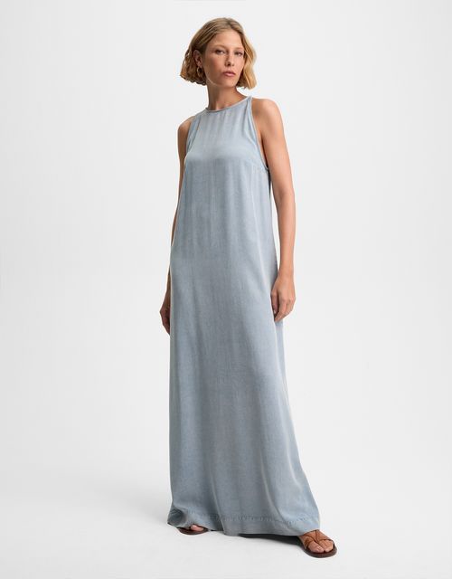 Vestido longo liocel jeans