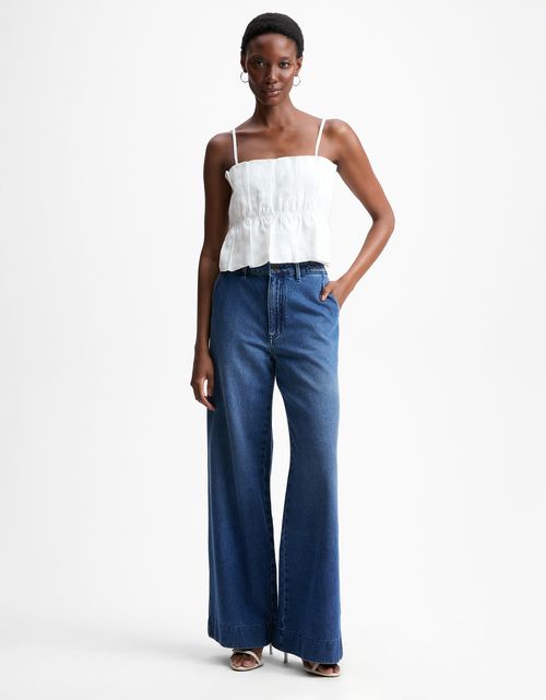 Calça jeans wide alfaiatada
