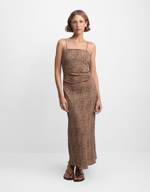 Vestido onça clara